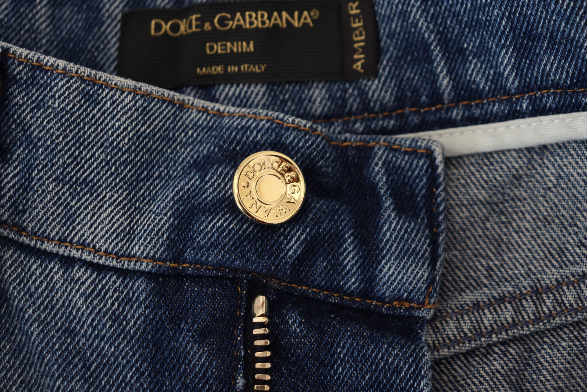Dolce & Gabbana Blue Tattered Skinny Denim Cotton Jeans by Dolce & Gabbana