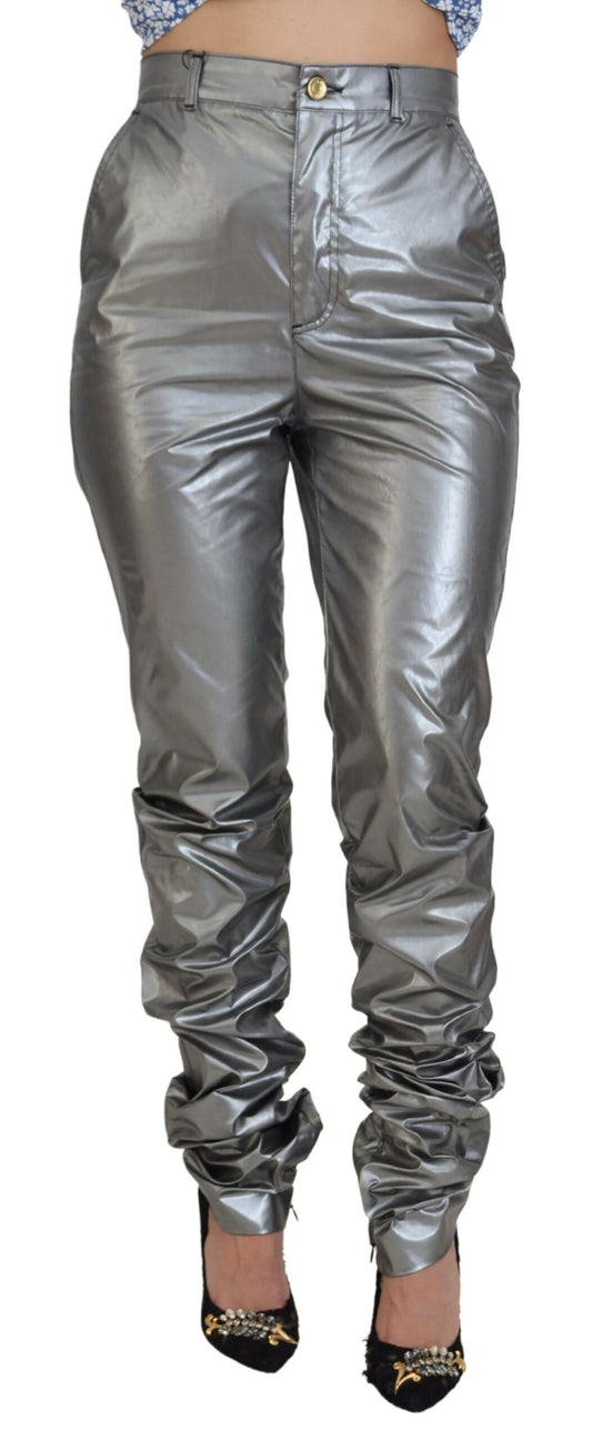 Dolce & Gabbana Metallic Silver High Waist Skinny Pants by Dolce & Gabbana