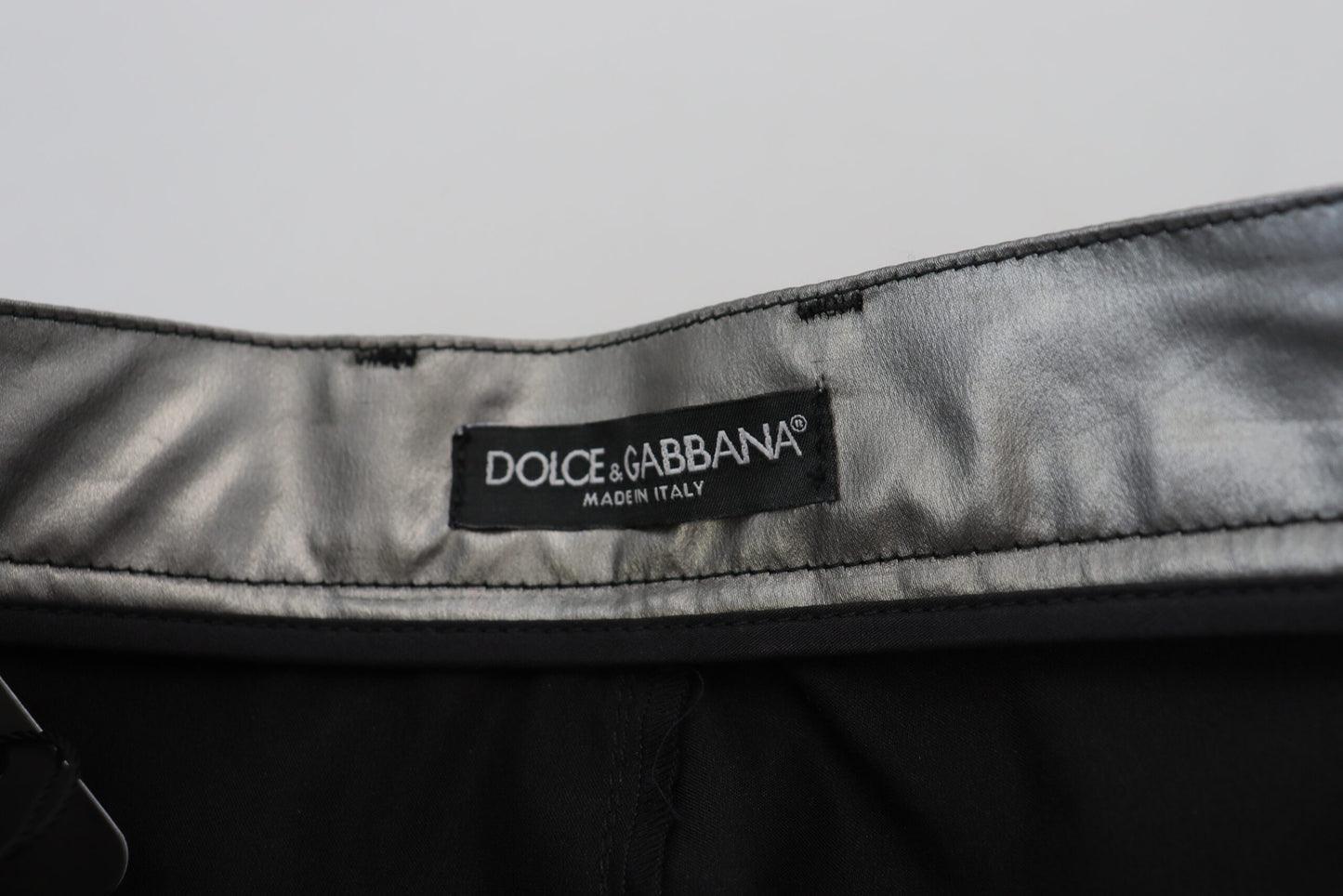 Dolce & Gabbana Metallic Silver High Waist Skinny Pants by Dolce & Gabbana