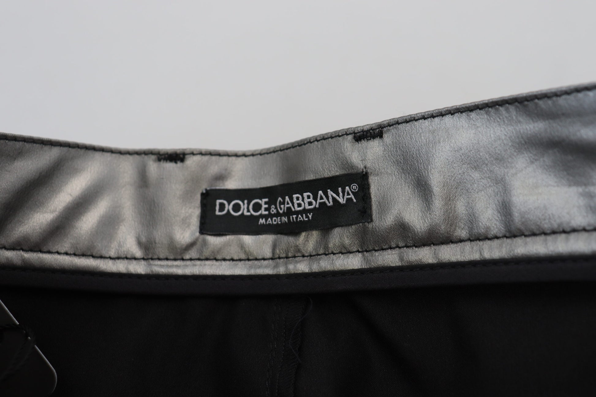 Dolce & Gabbana Metallic Silver High Waist Skinny Pants by Dolce & Gabbana