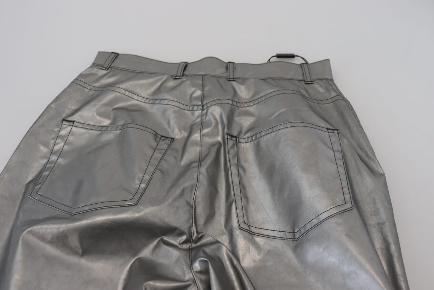 Dolce & Gabbana Metallic Silver High Waist Skinny Pants by Dolce & Gabbana