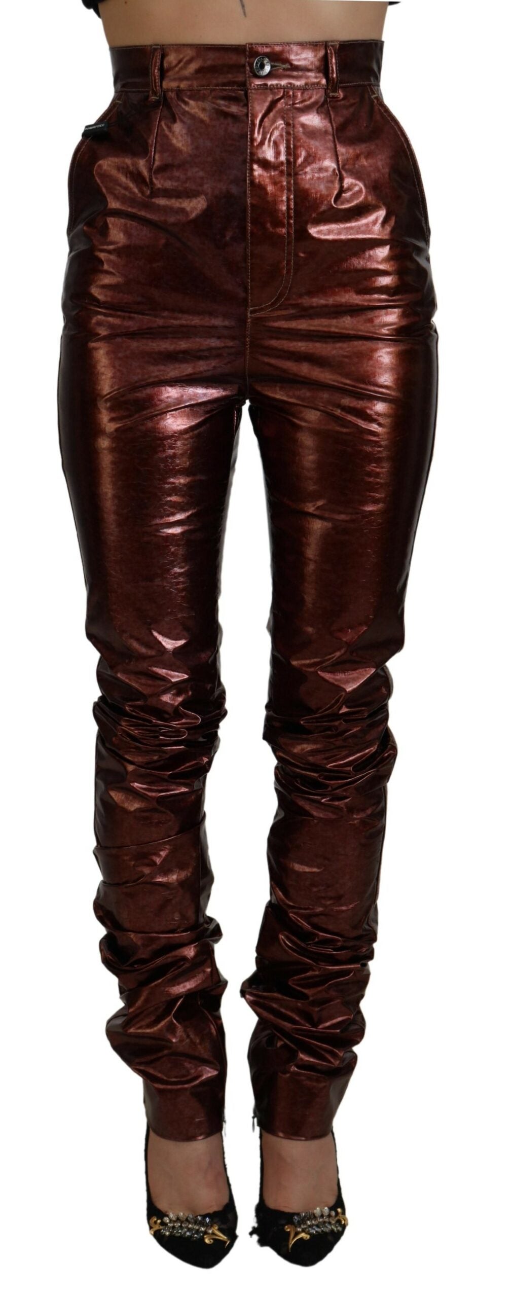 Dolce & Gabbana Metallic Bronze High Waist Skinny Jeans by Dolce & Gabbana