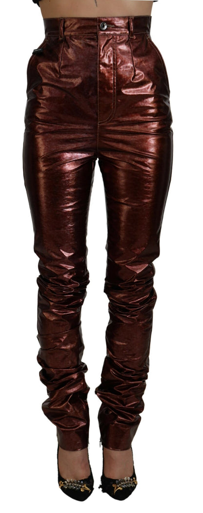 Dolce & Gabbana Metallic Bronze High Waist Skinny Jeans by Dolce & Gabbana