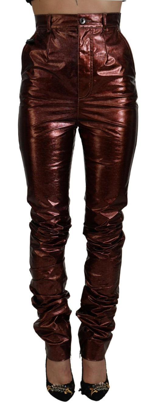 Dolce & Gabbana Metallic Bronze High Waist Skinny Jeans by Dolce & Gabbana
