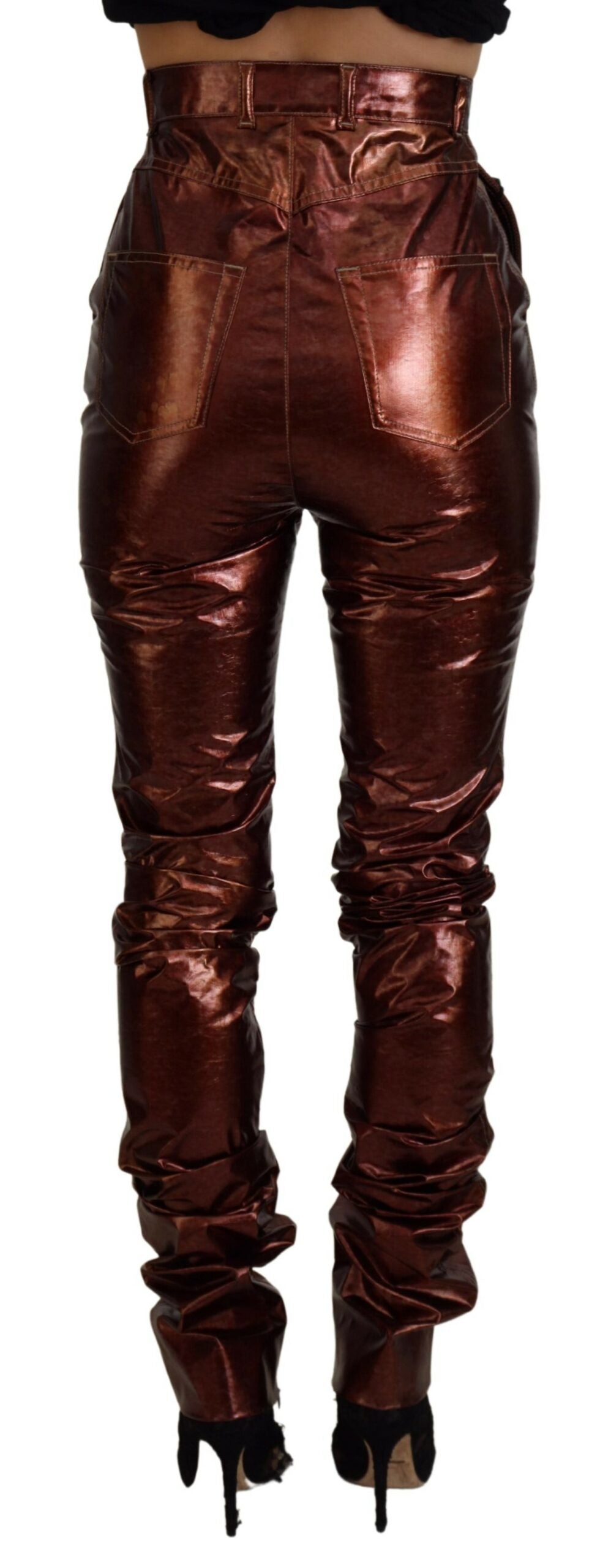 Dolce & Gabbana Metallic Bronze High Waist Skinny Jeans by Dolce & Gabbana