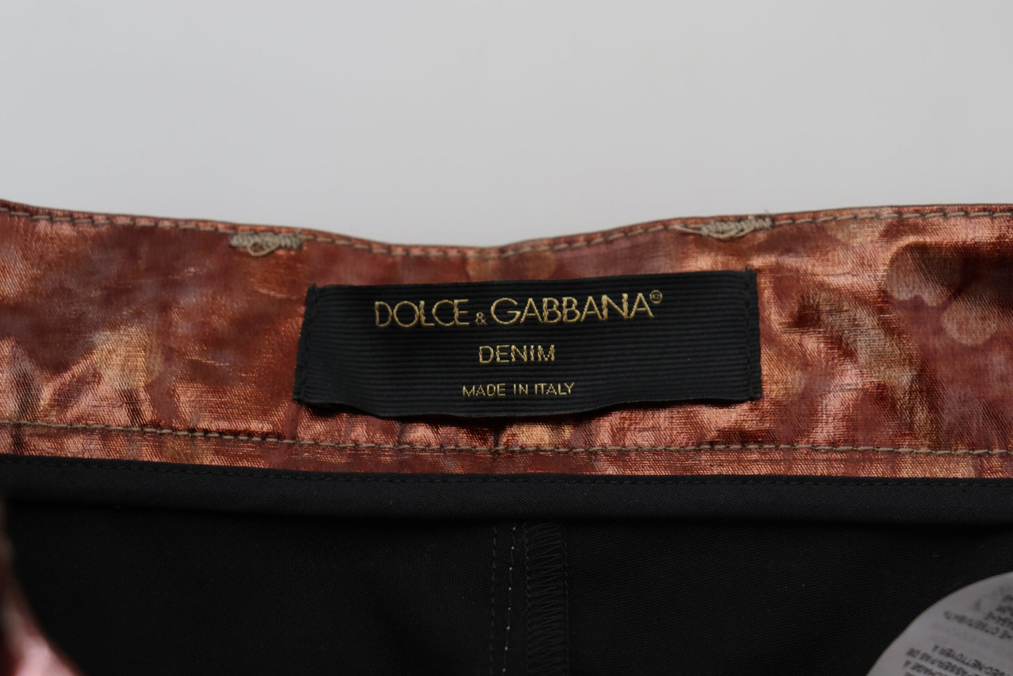 Dolce & Gabbana Metallic Bronze High Waist Skinny Jeans by Dolce & Gabbana