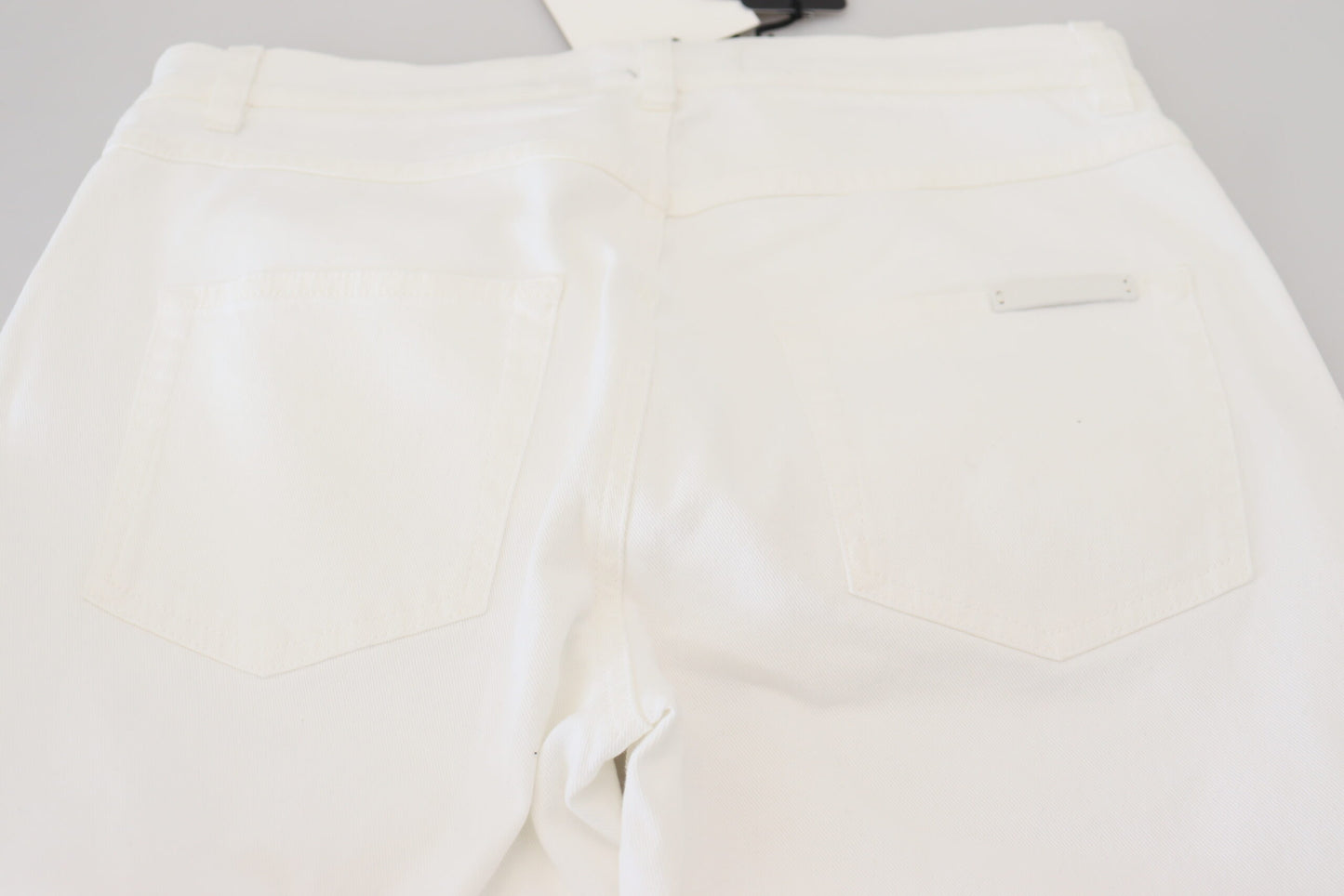 Dolce & Gabbana White Floral Embroidery Skinny Denim Jeans by Dolce & Gabbana