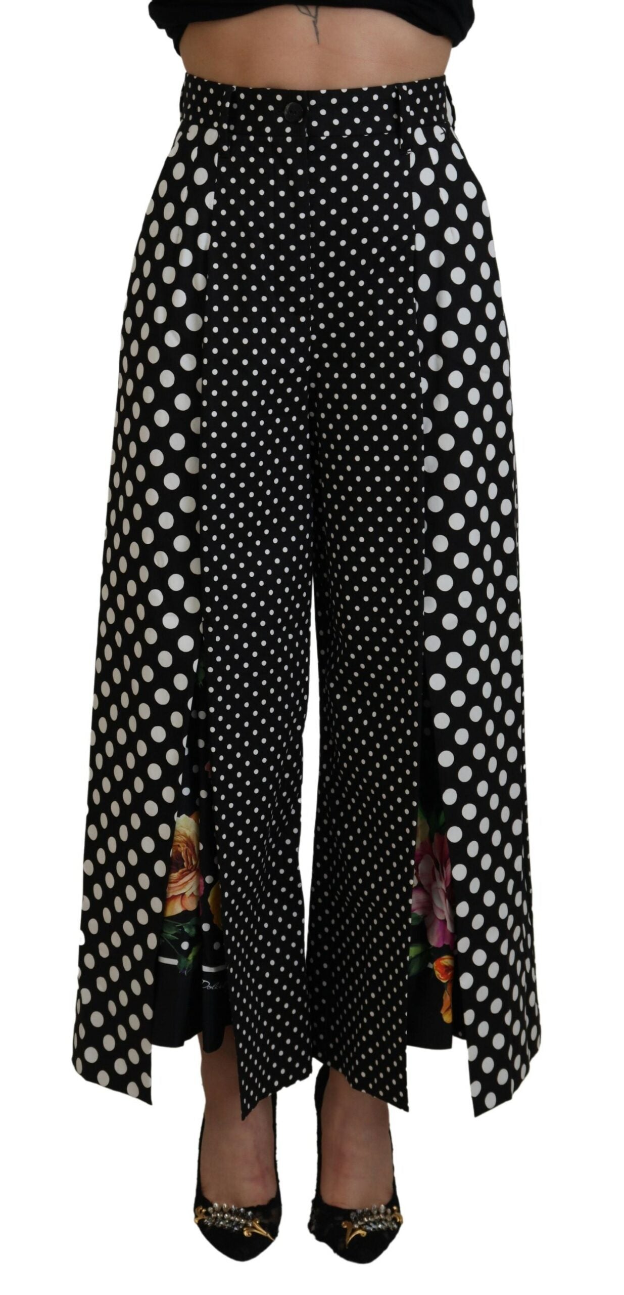 Dolce & Gabbana Multicolor Polka Dots High Waist Pants by Dolce & Gabbana