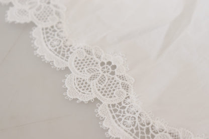 Chemisier élégant en coton à bordure en dentelle blanche Dolce &amp; Gabbana