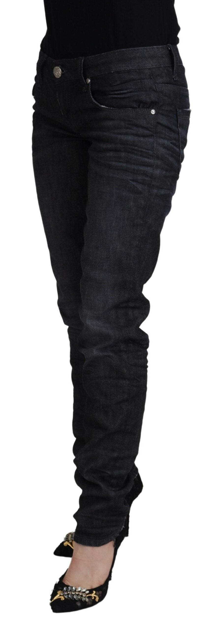 Jean droit taille basse noir Eight Chic