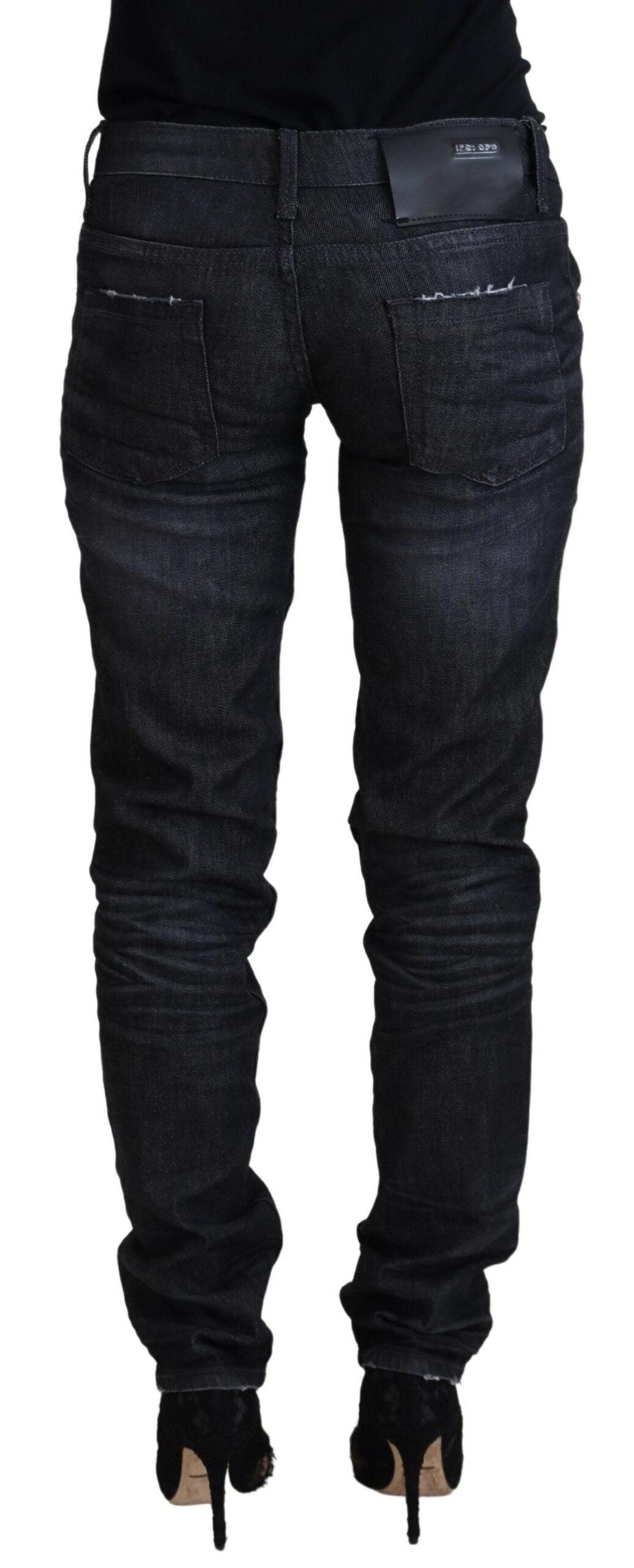 Jean droit taille basse noir Eight Chic