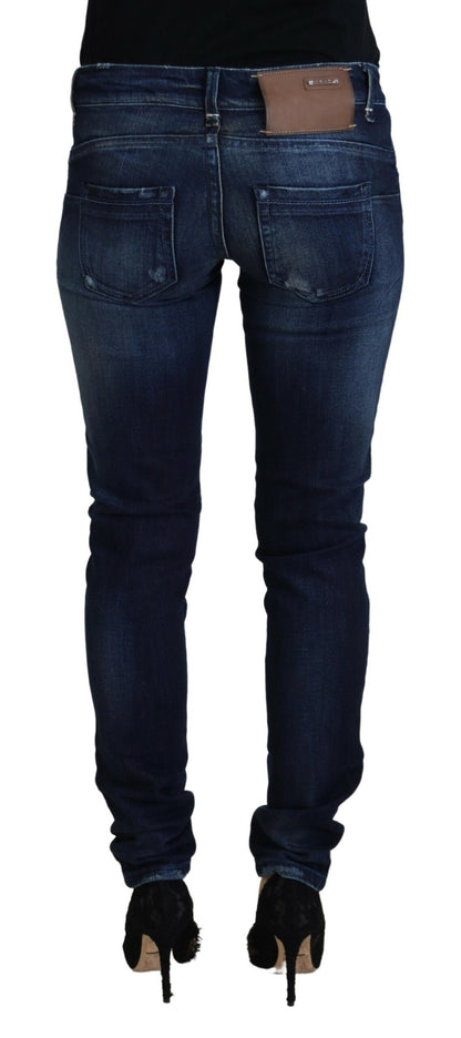 Eight Blue Cotton Low Waist Slim Fit Women Casual Denim Jeans