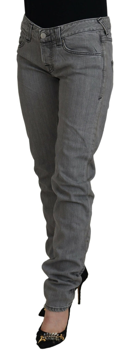 Care Label Gray Washed Cotton Skinny Women Casual Denim Jeans by Care Label