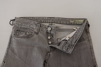 Care Label Gray Washed Cotton Skinny Women Casual Denim Jeans by Care Label