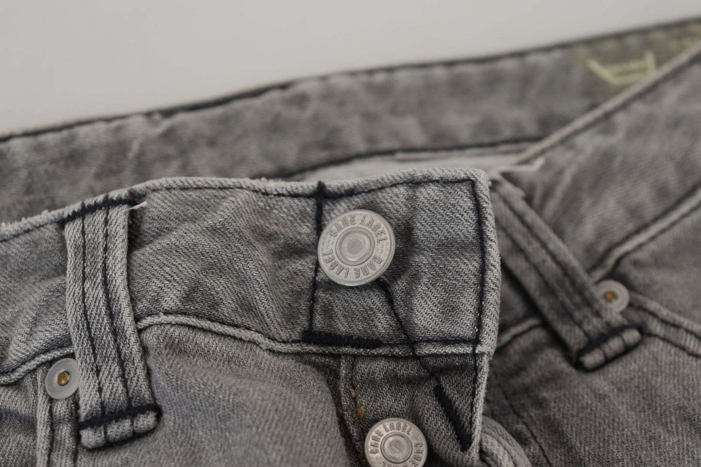 Care Label Gray Washed Cotton Skinny Women Casual Denim Jeans by Care Label