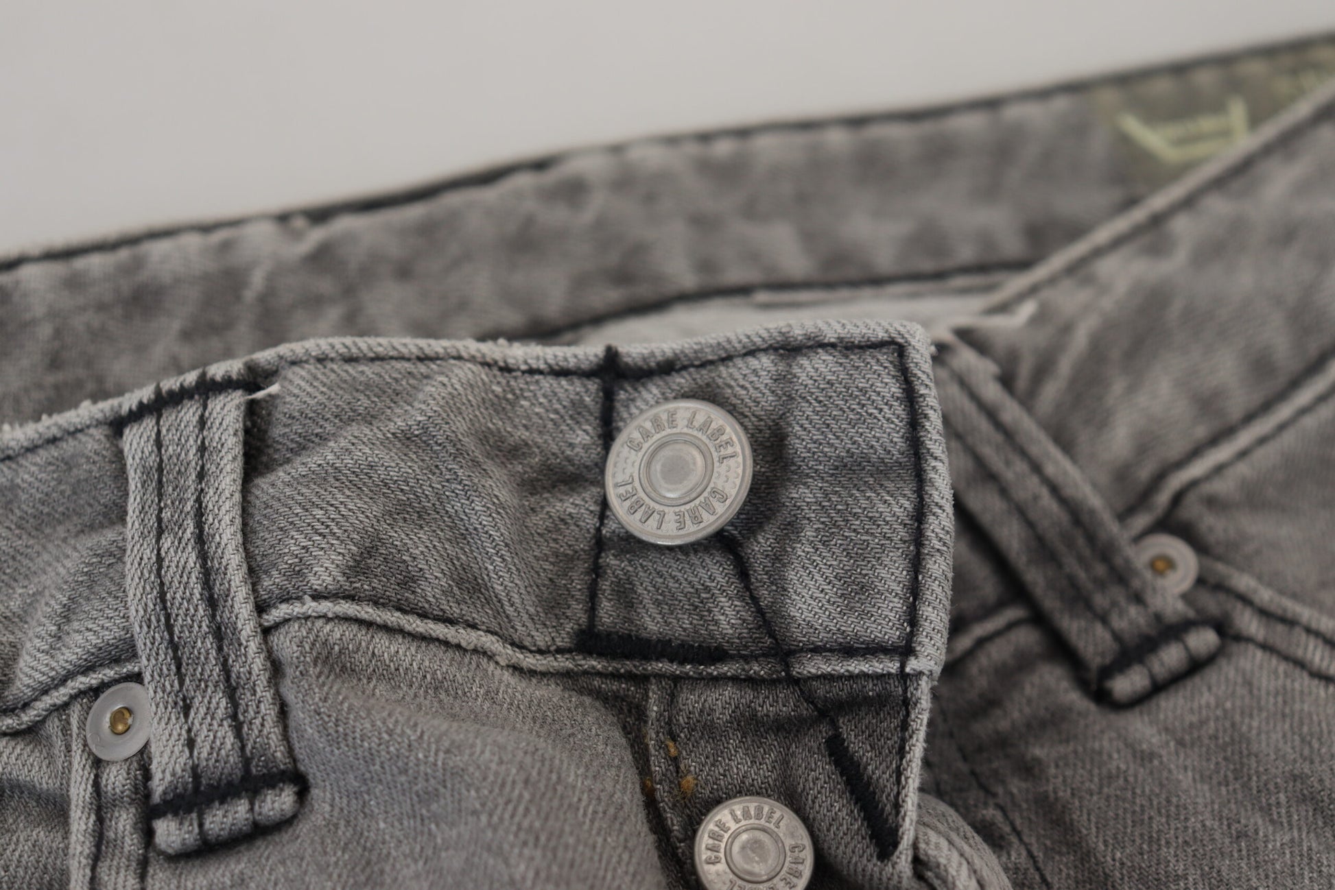 Care Label Gray Washed Cotton Skinny Women Casual Denim Jeans by Care Label