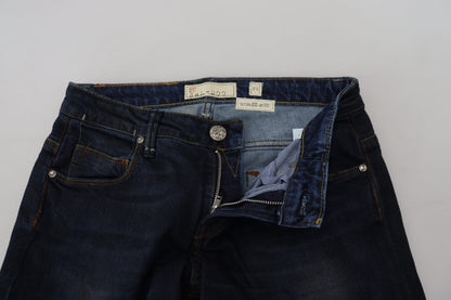 Eight Blue Cotton Skinny Low Waist Women Casual Denim Jeans