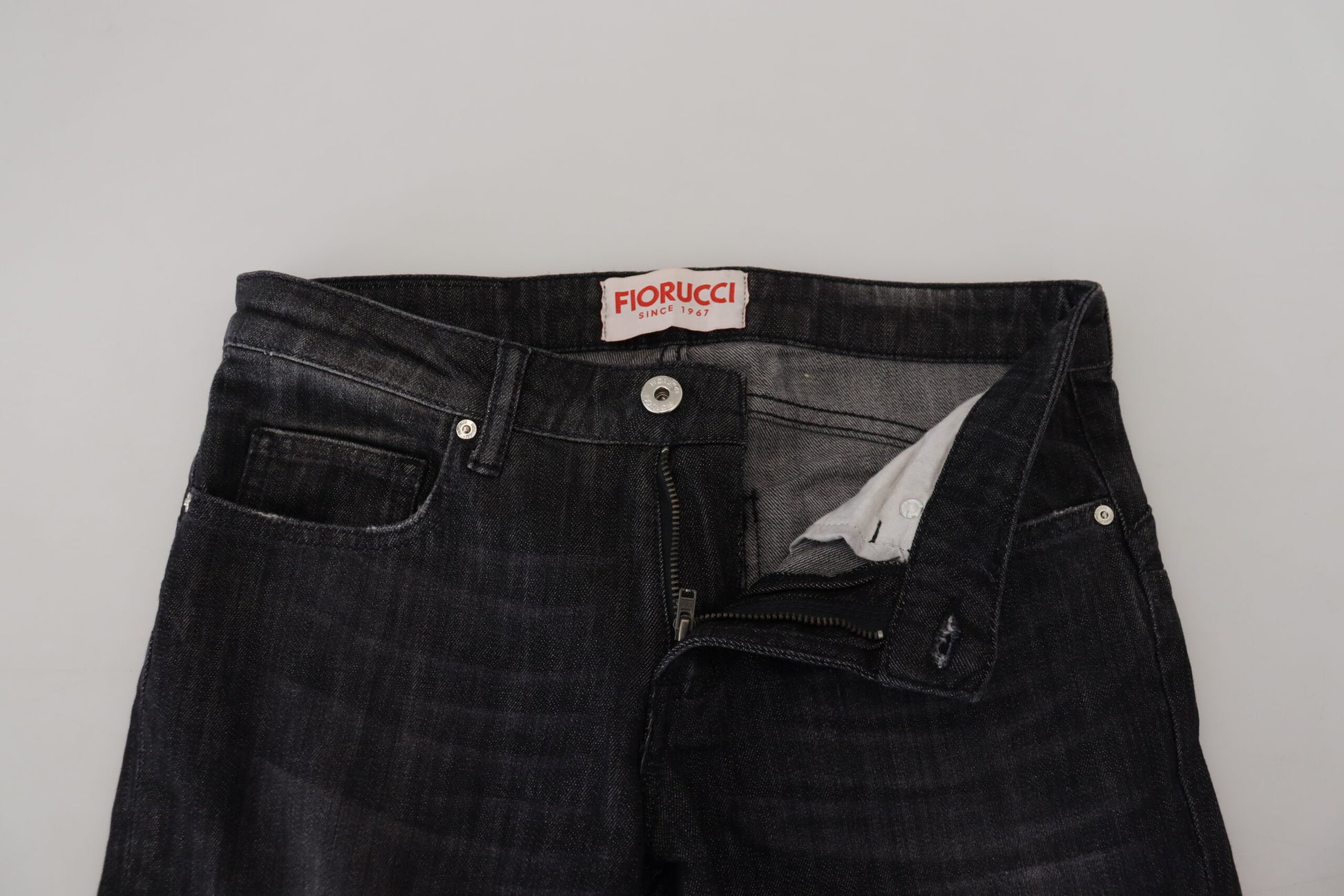 Fiorucci Black Cotton Low Waist Skinny Women Casual Jeans by Fiorucci