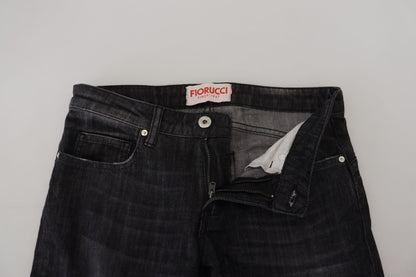 Fiorucci Black Cotton Low Waist Skinny Women Casual Jeans by Fiorucci
