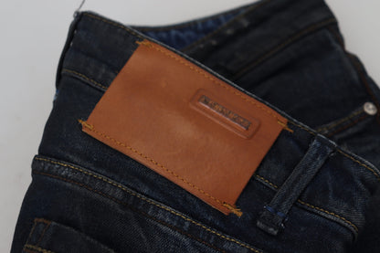Eight Blue Cotton Low Waist Slim Fit Women Casual Jeans
