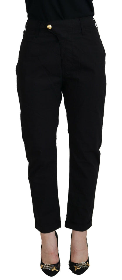 CYCLE Black Cotton Baggy High Waist Women Pants by CYCLE