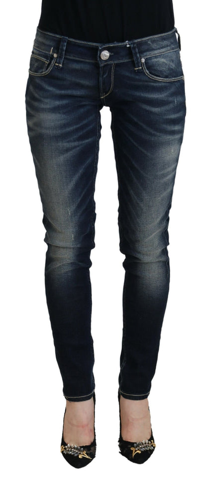 Jean skinny taille basse bleu délavé Eight Chic