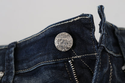 Jean skinny taille basse bleu délavé Eight Chic