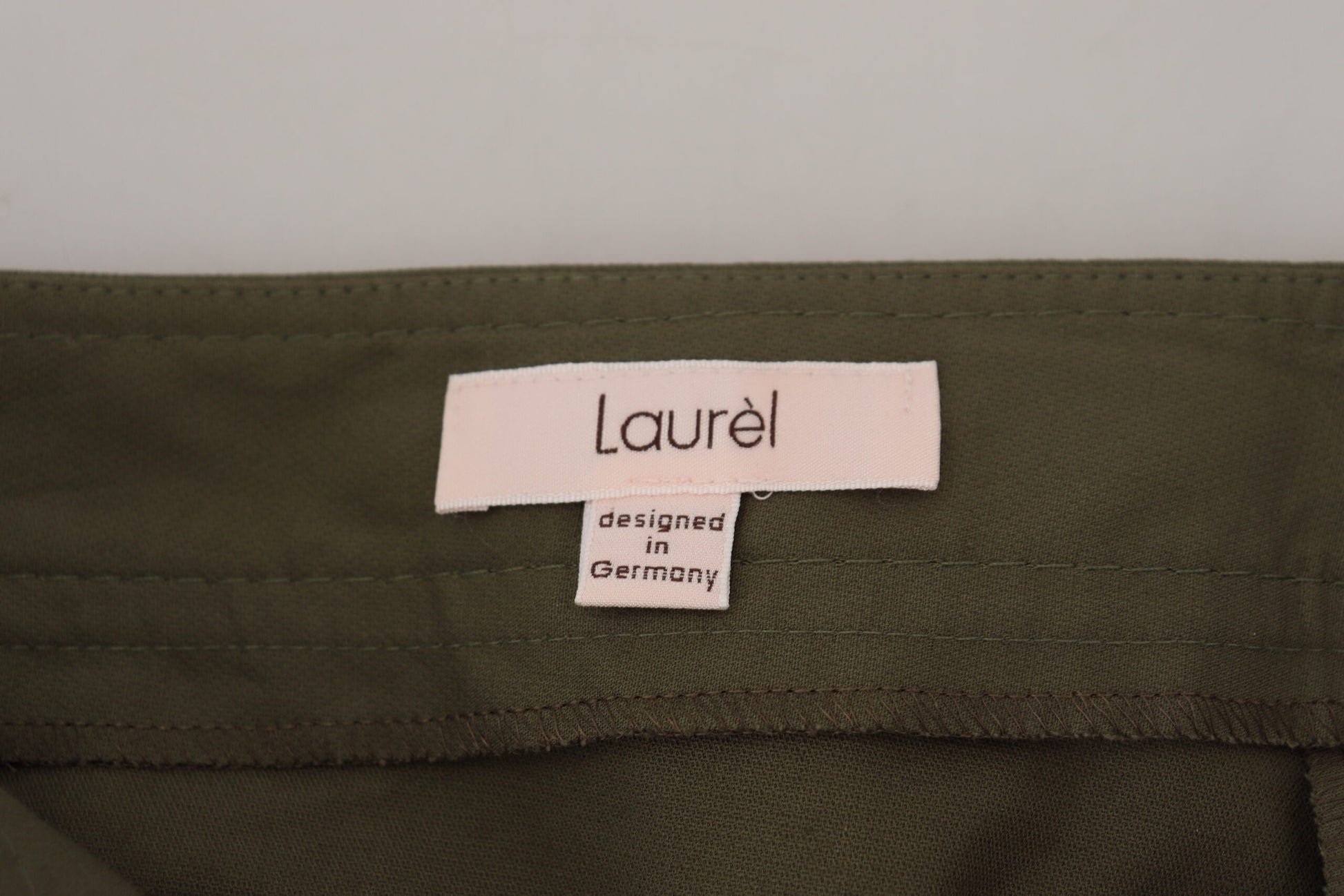 LAUREL Green Cotton High Waist Women Tapered Pants by LAUREL