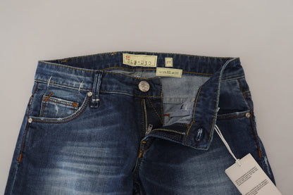 Huit jeans skinny taille basse bleu délavé élégants