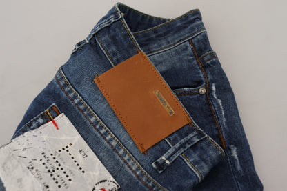 Huit jeans skinny taille basse bleu délavé élégants