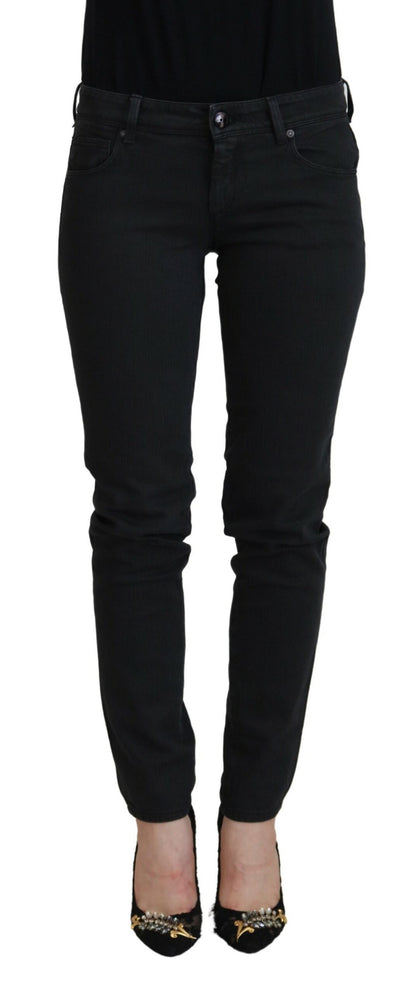 Ermanno Scervino Black Cotton Slim Fit Women Denim Jeans by Ermanno Scervino