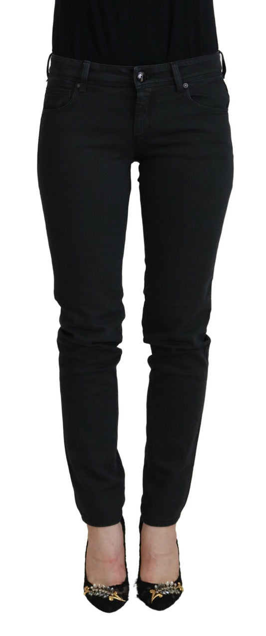 Ermanno Scervino Black Cotton Slim Fit Women Denim Jeans by Ermanno Scervino