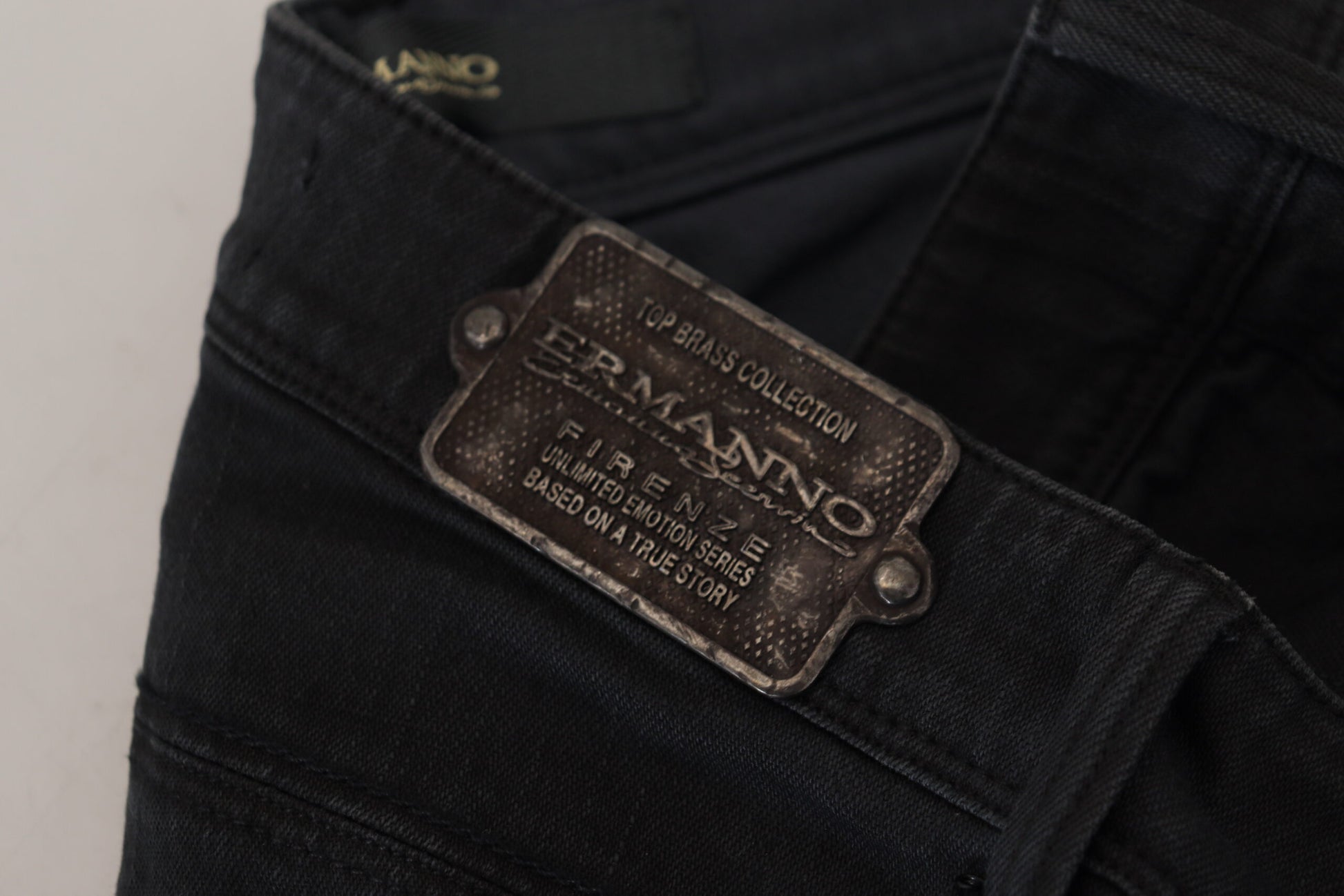 Ermanno Scervino Black Cotton Slim Fit Women Denim Jeans by Ermanno Scervino
