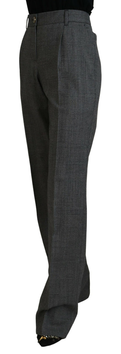 Dolce & Gabbana Gray High Waist Women Wool Pants by Dolce & Gabbana