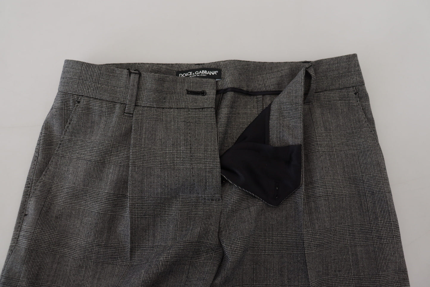 Dolce & Gabbana Gray High Waist Women Wool Pants by Dolce & Gabbana