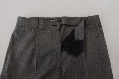 Dolce & Gabbana Gray High Waist Women Wool Pants by Dolce & Gabbana