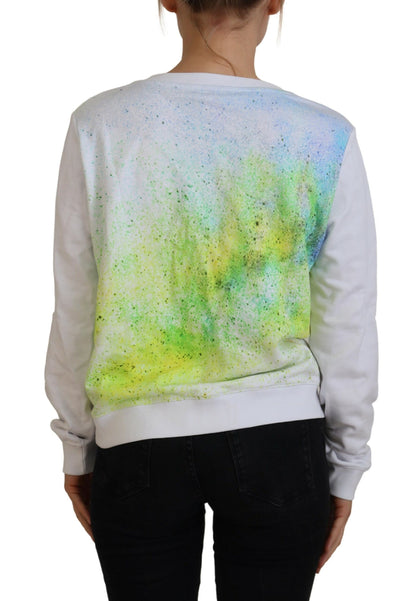 Versace Jeans White Graphic Print Long Sleeves Sweater by Versace Jeans