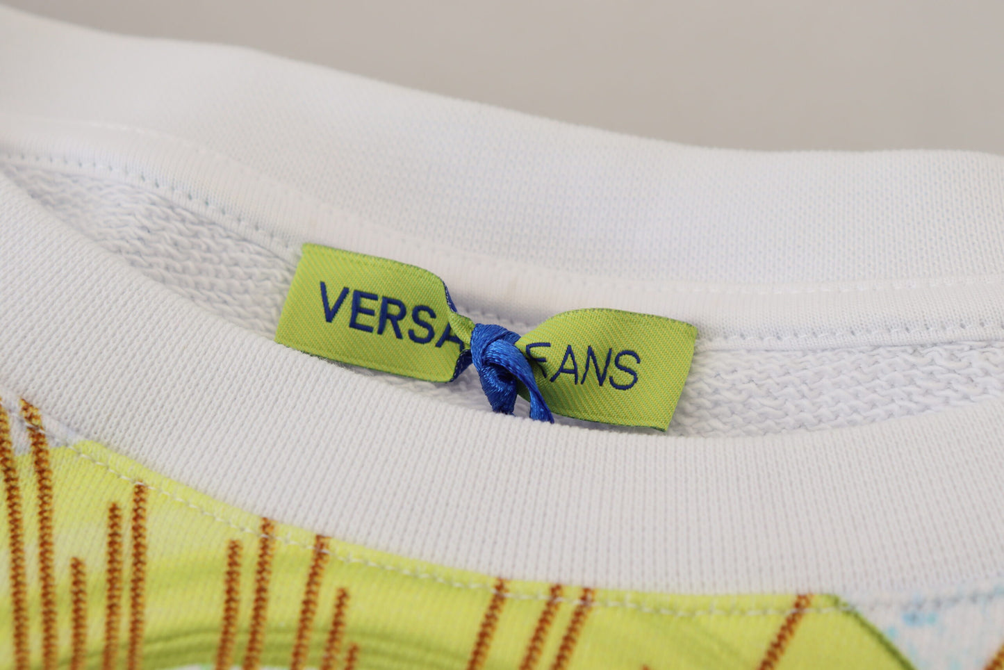 Versace Jeans White Graphic Print Long Sleeves Sweater by Versace Jeans
