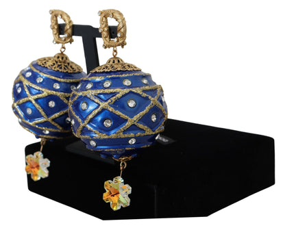 Boucles d'oreilles pendantes élégantes en cristal avec boule de Noël Dolce &amp; Gabbana