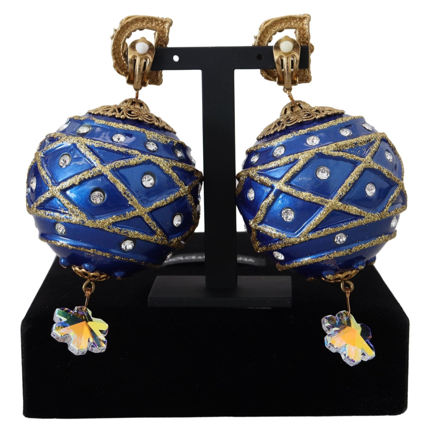 Boucles d'oreilles pendantes élégantes en cristal avec boule de Noël Dolce &amp; Gabbana