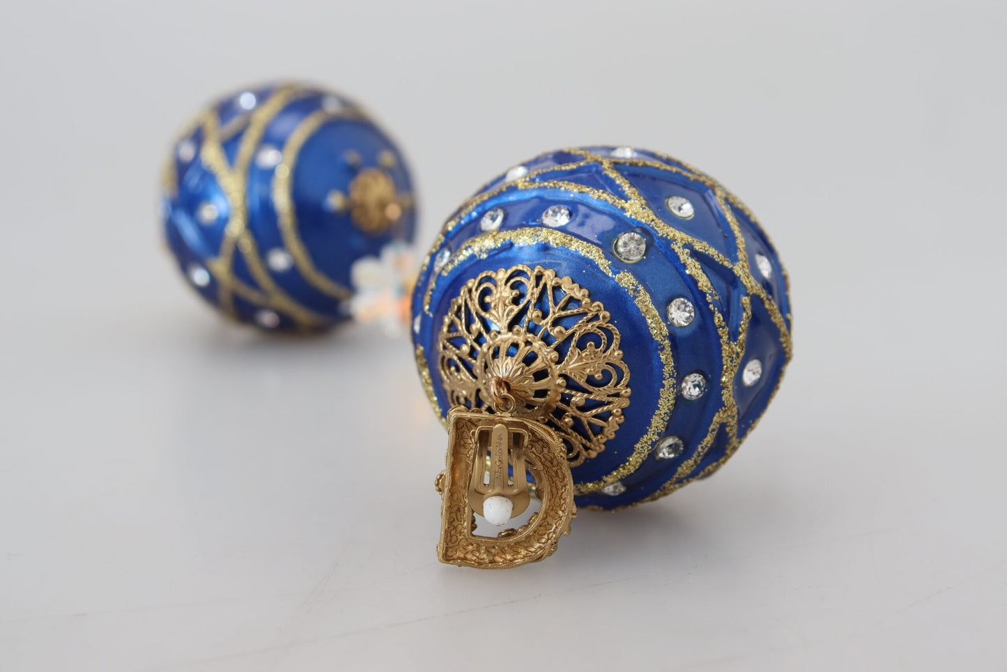 Boucles d'oreilles pendantes élégantes en cristal avec boule de Noël Dolce &amp; Gabbana