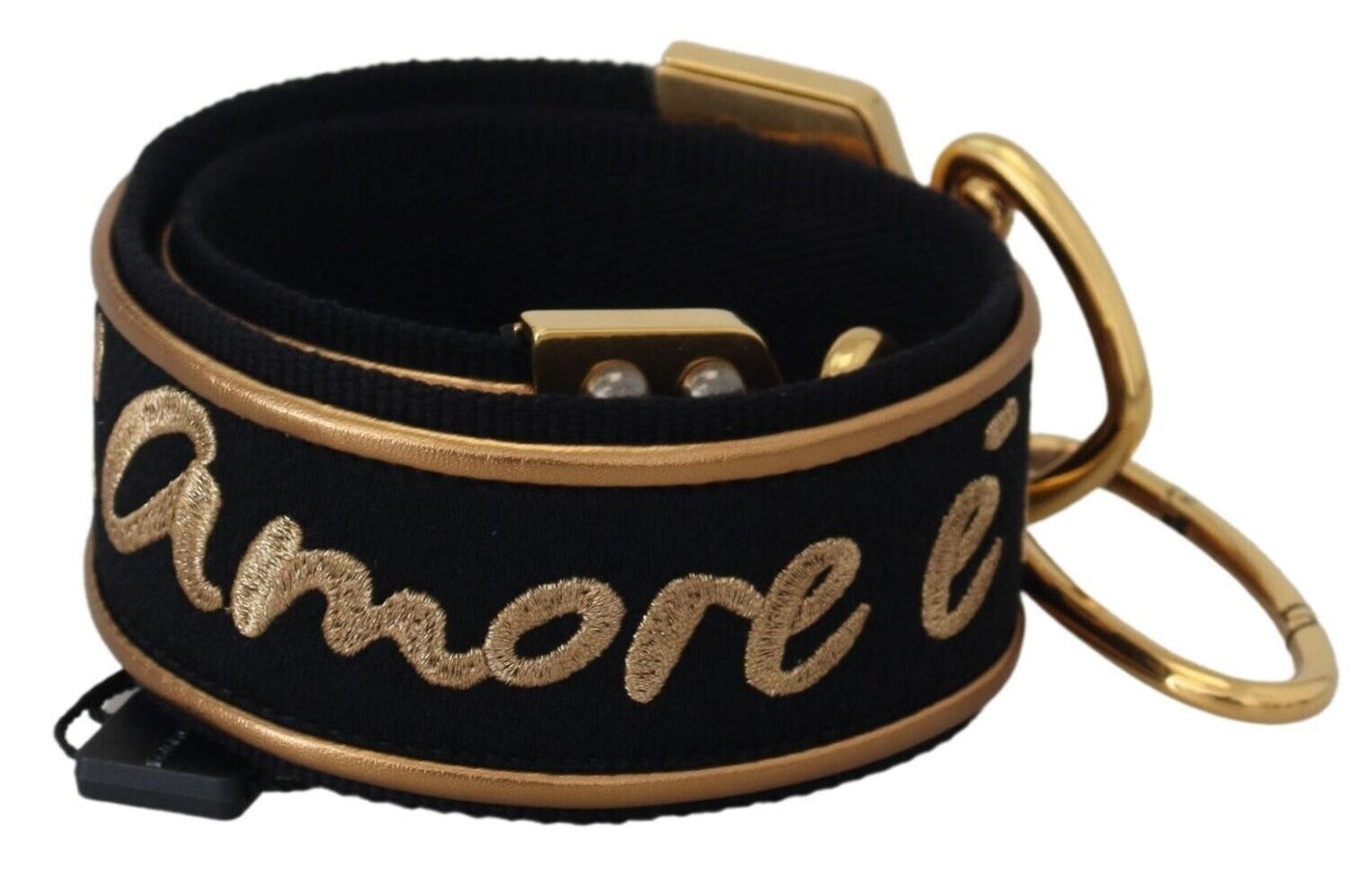 Sac à bandoulière élégant Dolce &amp; Gabbana en or et noir