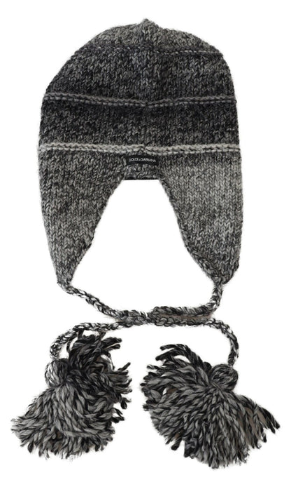 Bonnet tricoté gris élégant Dolce &amp; Gabbana
