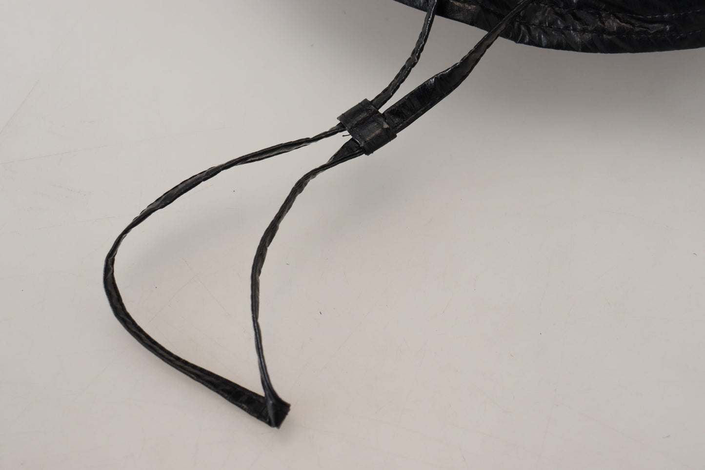 Dolce &amp; Gabbana Black Quilted Faux Leather Women Bucket Cap Hat