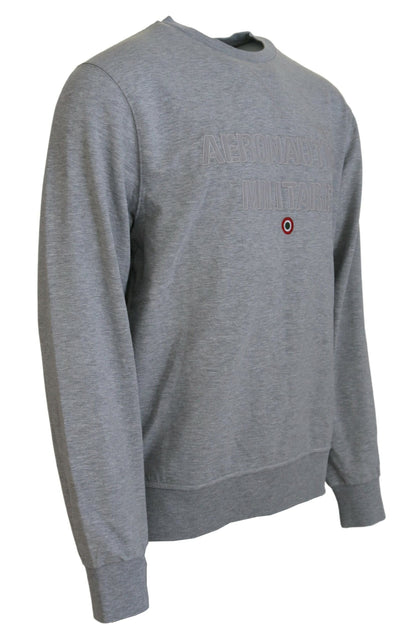 Aeronautica Militare Gray Men Pullover Sweatshirt Sweater by Aeronautica Militare
