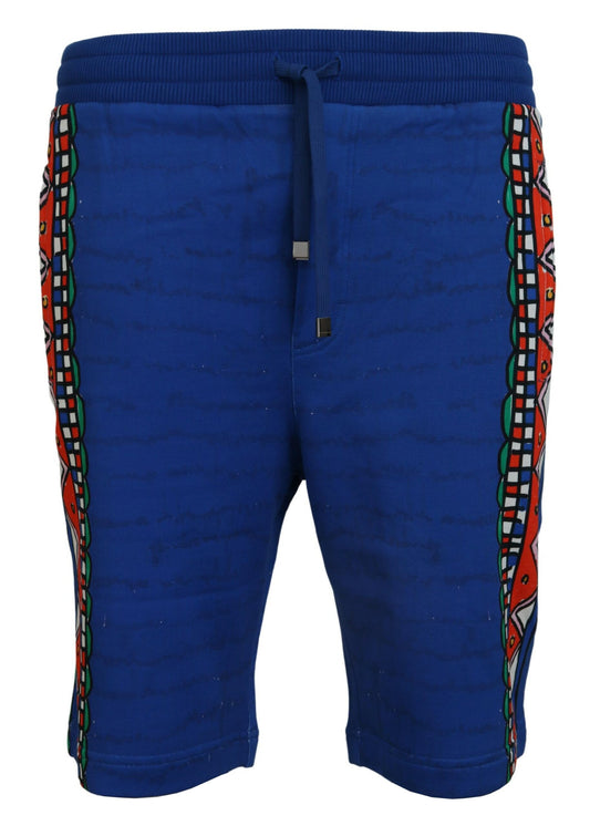 Dolce &amp; Gabbana Short élégant en coton imprimé multicolore