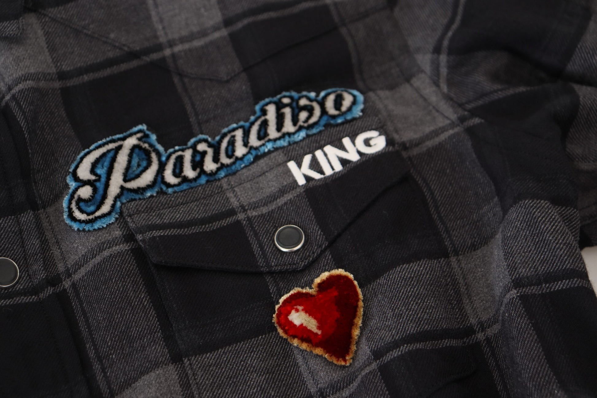 Dolce & Gabbana Black Gray Check Men Long Sleeves Shirt by Dolce & Gabbana