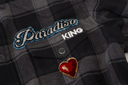 Dolce & Gabbana Black Gray Check Men Long Sleeves Shirt by Dolce & Gabbana