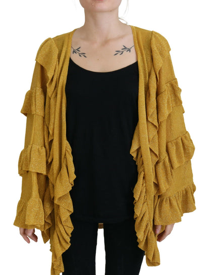 Aniye By Gold Long Sleeves Ruffled Women Cardigan Sweater by Aniye By