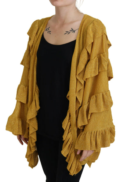 Aniye By Gold Long Sleeves Ruffled Women Cardigan Sweater by Aniye By